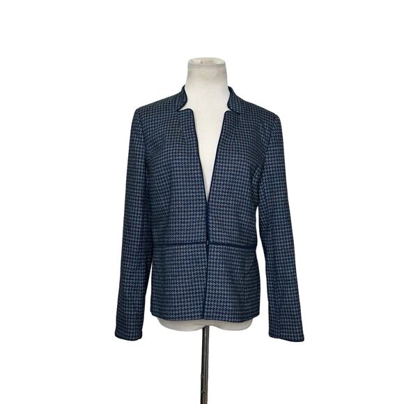 Talbots Blue Houndstooth Inverted Notch Collar Blazer Size 2 - Picture 11 of 11